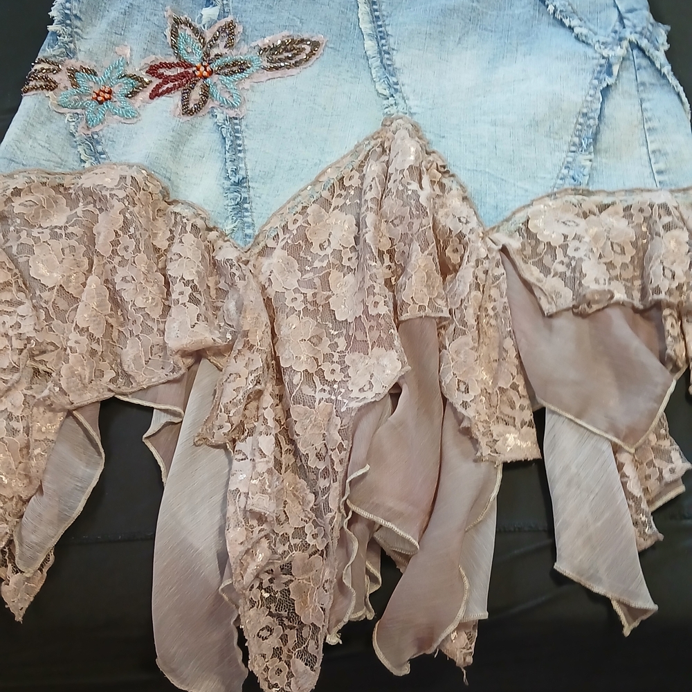 Kimchi Blue Distressed Denim Skirt